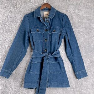 Sezane Blue Denim Mini Dress